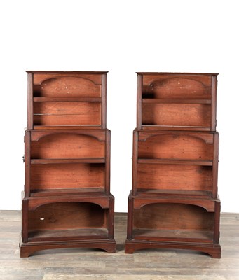 Lot 1534 - A PAIR OF 19TH CENTURY MAHOGANY CAMPAIGN BOOKCASES