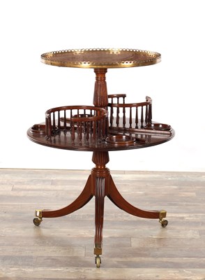 Lot 1430 - A REGENCY MAHOGANY TWO TIER DUMB WAITER