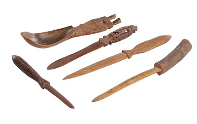 Lot 803 - A COLLECTION OF 19TH AND EARLY 20TH CENTURY CARVED WOOD TREEN ITEMS