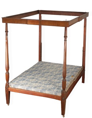 Lot 1500 - A GEORGE III MAHOGANY FOUR POSTER BED