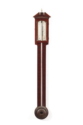 Lot 1338 - A. GRIMSHAW A GEORGE III MAHOGANY STICK BAROMETER