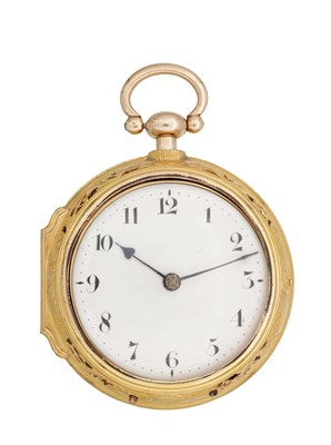Lot 1107 - JAMES PIKE, ELTHAM. A GEORGE III GOLD REPOUSE PAIR CASED POCKET WATCH