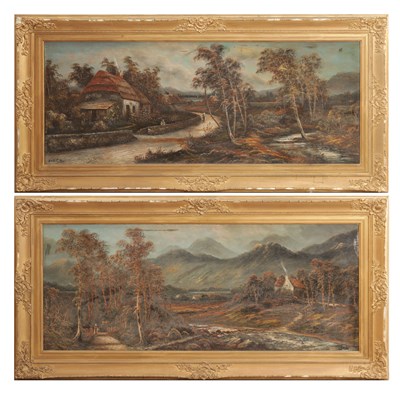 Lot 725 - BERT CUTTS A PAIR OF 20TH CENTURY OIL ON BOARD PANORAMIC LANDSCAPES