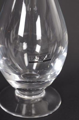 Lot 564 - A LALIQUE CLEAR AND FROSTED CRYSTAL 'DIAMANT' DECANTER WITH LEAF STOPPER