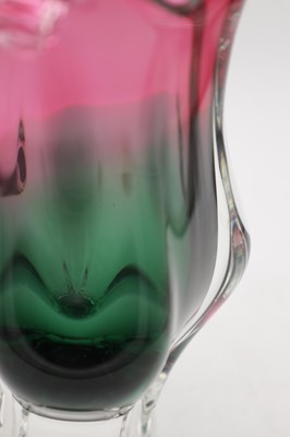 Lot 547 - JOSEF HOSPODKA A MID 20TH CENTURY BOHEMIAN CHRIBSKA GLASS VASE