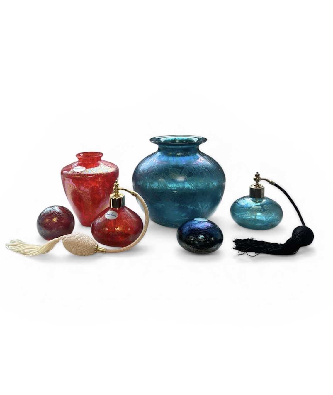 Lot 568 - A COLLECTION OF ROYAL BRIERLEY STUDIO IRIDESCENT GLASS