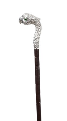 Lot 871 - A LATE 19TH CENTURY ENGLISH SILVER HANDLED LADIES' CANE