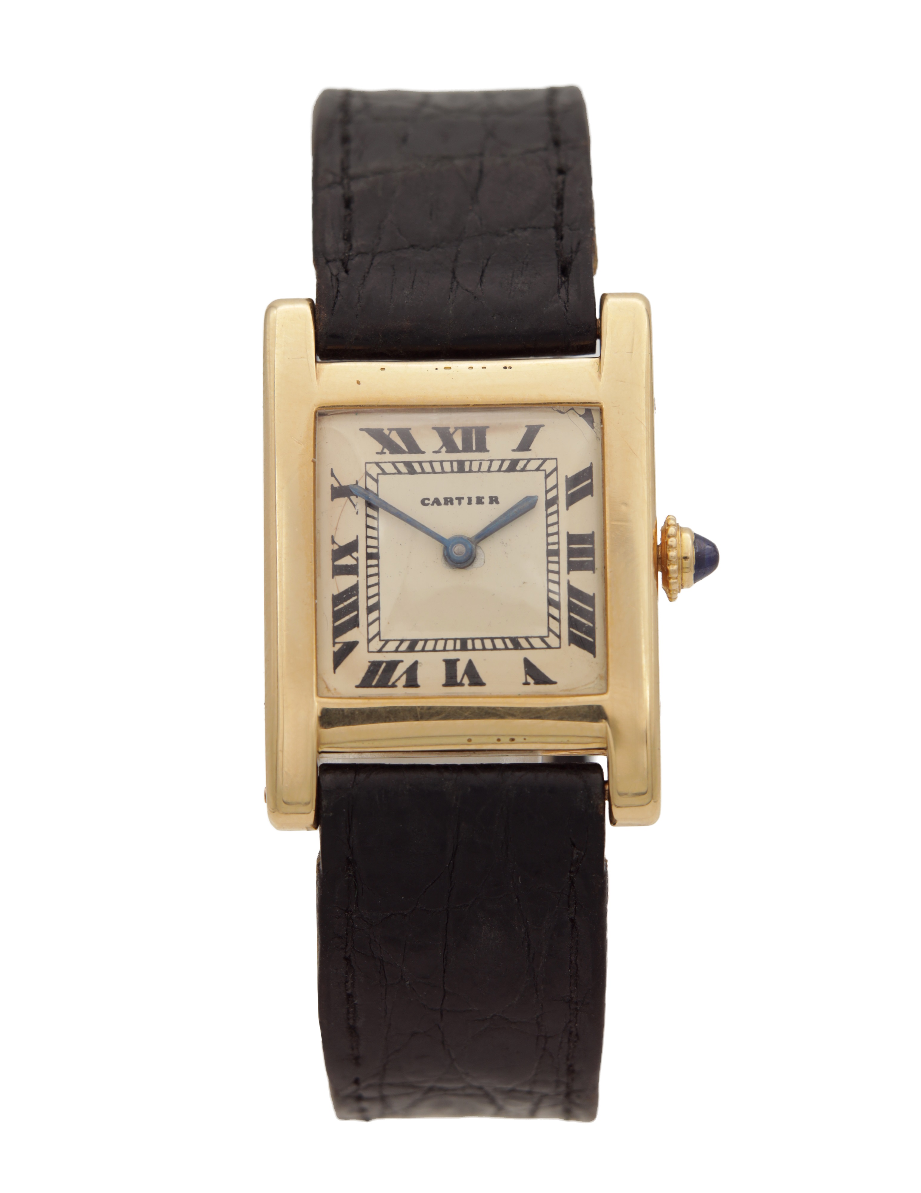Cartier 18 carat gold Tank gentleman's wristwatch sold by Hutchinson Scott