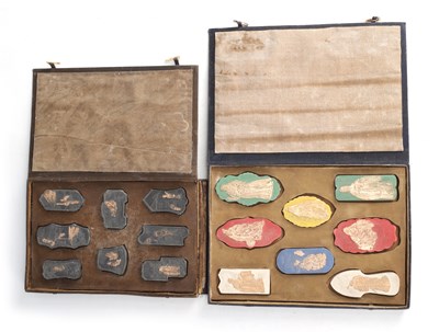 Lot 525 - A COLLECTION OF TWO CASED CHINESE INK STONES