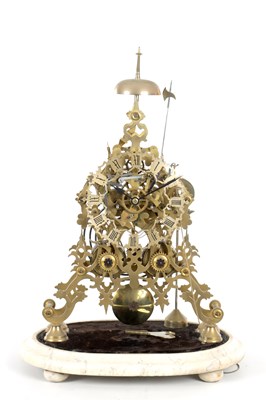 Lot 1179 - A GOOD 19TH CENTURY DOUBLE FUSEE SKELETON CLOCK BY EVANS