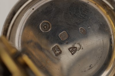 Lot 414 - A 19TH CENTURY SILVER OPEN FACED POCKET WATCH WITH MASSEY'S PATENT MOVEMENT