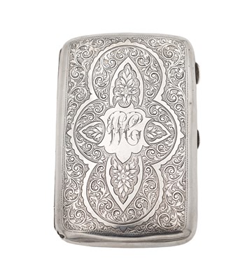 Lot 123 - AN EDWARDIAN ENGLISH SILVER ENGRAVED CIGAR CASE