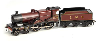 Lot 920 - A BASSETT-LOWKE O GAUGE TINPLATE LMS LOCOMOTIVE AND TENDER