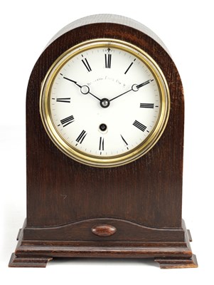 Lot 1290 - A LATE 19TH CENTURY OAK CASED YEAR GOING BRACKET CLOCK