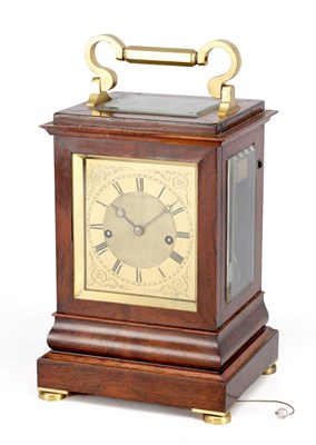 Lot 1289 - BARRAUD & LUND, CORNHILL, LONDON A 19TH CENTURY ROSEWOOD DOUBLE FUSEE FOUR GLASS LIBRARY CLOCK