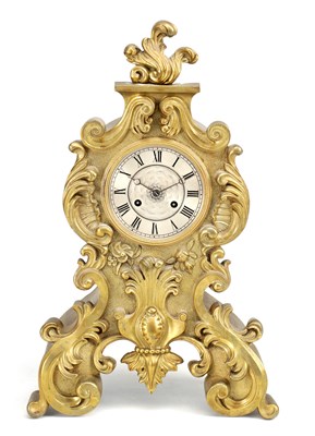 Lot 1187 - A MID 19TH CENTURY FRENCH ROCOCO ORMOLU MANTEL CLOCK
