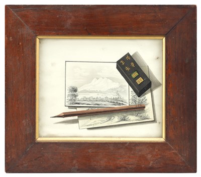Lot 447 - A 19TH CENTURY CHINESE SHADOW BOX STILL LIFE