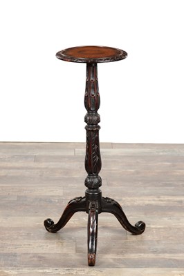 Lot 1408 - A 19TH CENTURY CARVED OAK KETTLE STAND