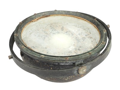 Lot 879 - A 19TH CENTURY ENGLISH BRONZE GIMBALLED SHIP'S COMPASS