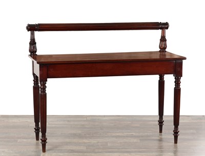 Lot 1526 - A WILLIAM IV MAHOGANY SERVING TABLE IN THE MANNER OF GILLOWS