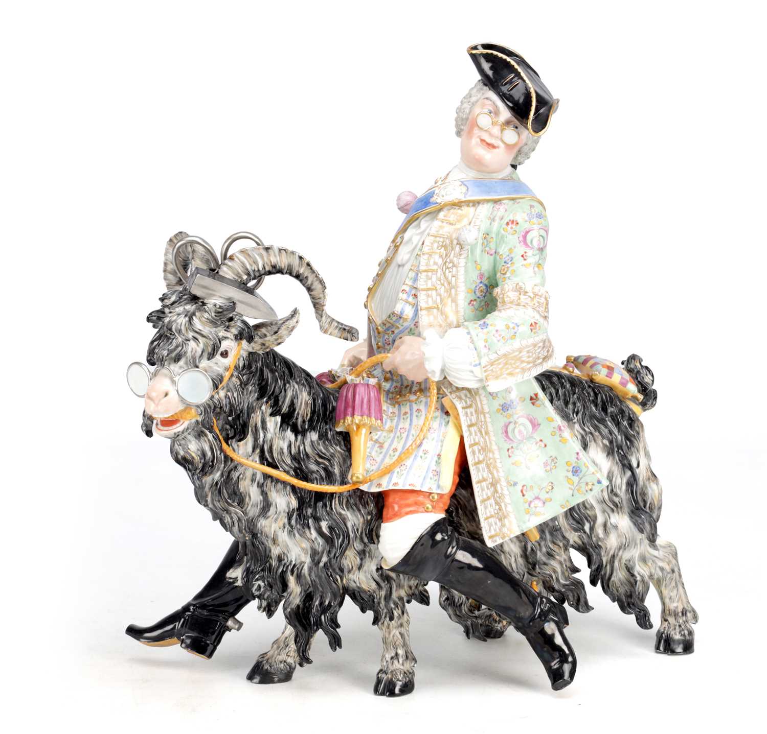 Lot 37 - A 19TH CENTURY MEISSEN PORCELAIN GROUP OF COUNT BRUHL'S TAILOR