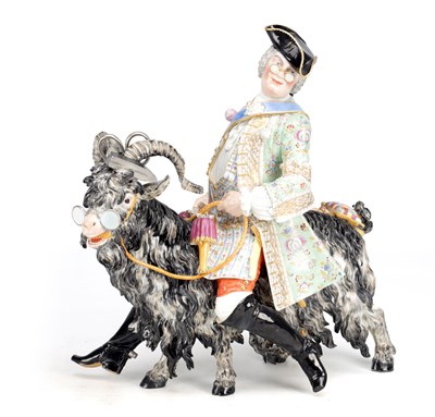 Lot 37 - A 19TH CENTURY MEISSEN PORCELAIN GROUP OF COUNT BRUHL'S TAILOR