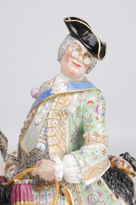 Lot 37 - A 19TH CENTURY MEISSEN PORCELAIN GROUP OF COUNT BRUHL'S TAILOR