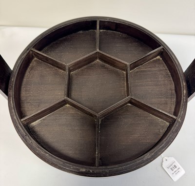 Lot 518 - A LARGE CHINESE ROSEWOOD AND MOTHER-OF-PEARL INLAID "BAKUL SIAH" WEDDING BASKET
