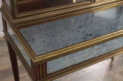Lot 1385 - A 19TH CENTURY FRENCH BRASS MOUNTED MAHOGANY DISPLAY CABINET