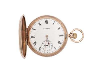 Lot 1090 - A CIRCA 1908 WALTHAM 9CT GOLD FULL HUNTER POCKET WATCH
