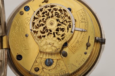 Lot 313 - A SILVER PAIR CASE VERGE POCKET WATCH WITH PAINTED POLAR BEAR DIAL