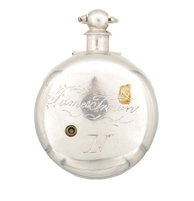 Lot 313 - A SILVER PAIR CASE VERGE POCKET WATCH WITH PAINTED POLAR BEAR DIAL