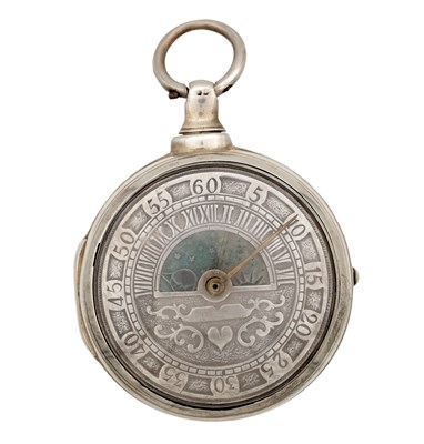 Lot 1168 - A GEORGIAN ENGLISH SILVER PAIR CASE SINGLE-HAND VERGE POCKET WATCH