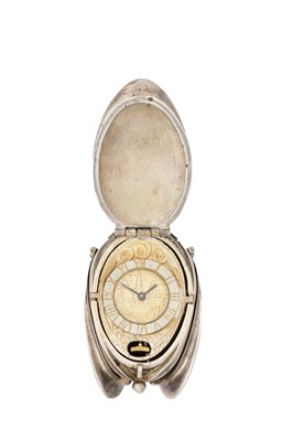 Lot 1102 - AN ENGLISH SILVER TULIP FORM POCKET WATCH