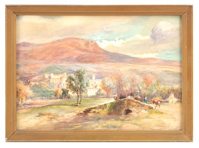 Lot 733 - AN ITALIAN WATERCOLOUR LANDSCAPE
