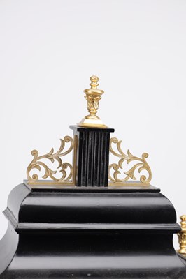 Lot 1234 - A GEORGE III EBONISED AND ORMOLU MOUNTED MUSICAL VERGE BRACKET CLOCK