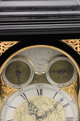 Lot 1234 - A GEORGE III EBONISED AND ORMOLU MOUNTED MUSICAL VERGE BRACKET CLOCK