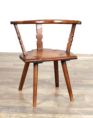 Lot 1429 - A 19TH CENTURY PROVINCIAL STICK BACK CHAIR