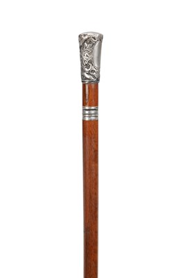 Lot 836 - A 20TH CENTURY SILVERED BRONZE HANDLED SWORD STICK