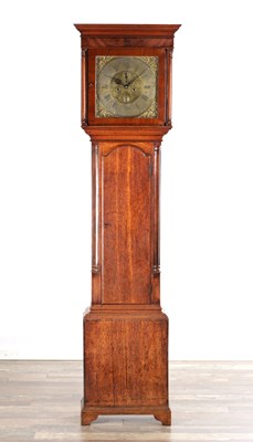 Lot 1171 - WILLIAM NEWBY, KENDAL AN 18TH CENTURY OAK EIGHT-DAY LONGCASE CLOCK WITH BRASS SQUARE DIAL