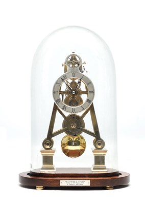 Lot 1292 - A 1973 LIMITED EDITION THWAITES & REED BRASS SKELETON CLOCK WITH COUP PERDU ESCAPEMENT