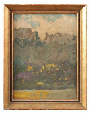 Lot 700 - AN EARLY 20TH CENTURY FRENCH OIL ON PANEL IMPRESSIONIST LANDSCAPE SIGNED EV