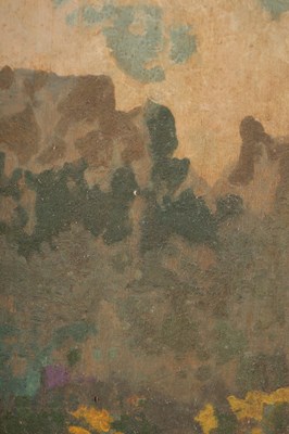 Lot 700 - AN EARLY 20TH CENTURY FRENCH OIL ON PANEL IMPRESSIONIST LANDSCAPE SIGNED EV