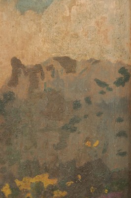 Lot 700 - AN EARLY 20TH CENTURY FRENCH OIL ON PANEL IMPRESSIONIST LANDSCAPE SIGNED EV