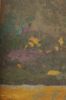 Lot 700 - AN EARLY 20TH CENTURY FRENCH OIL ON PANEL IMPRESSIONIST LANDSCAPE SIGNED EV