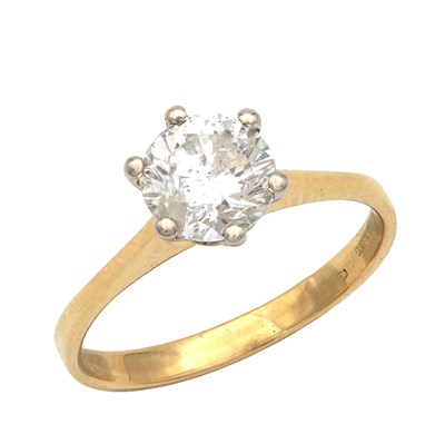 Lot 280 - AN 18CT YELLOW GOLD SOLITAIRE DIAMOND RING