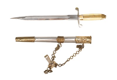 Lot 637 - A ROMANIAN OFFICER'S DAGGER AND BRASS-MOUNTED SCABBARD