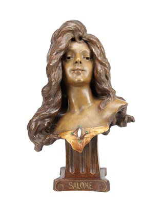 Lot 69 - E. CAUSSE AN ART NOUVEAU FRENCH TERRACOTTA BUST OF SALOME