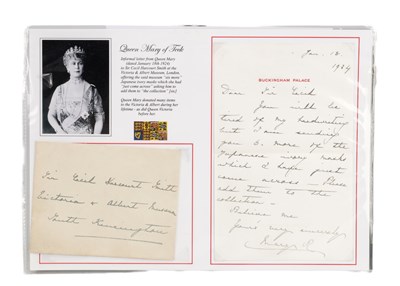 Lot 897 - A 1924 QUEEN MARY SIGNED LETTER ON BUCKINGHAM PALACE STATIONERY