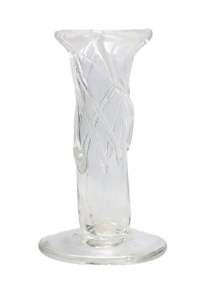 Lot 569 - AN EARLY 18TH CENTURY GLASS CANDLE STICK
